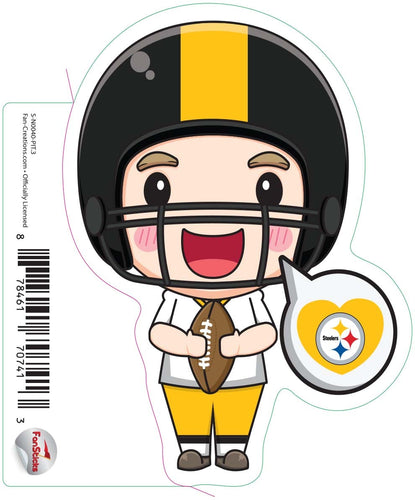Fan Creations Decal Pittsburgh Steelers 3in Decal  Anime Football Player (Heart Caption)