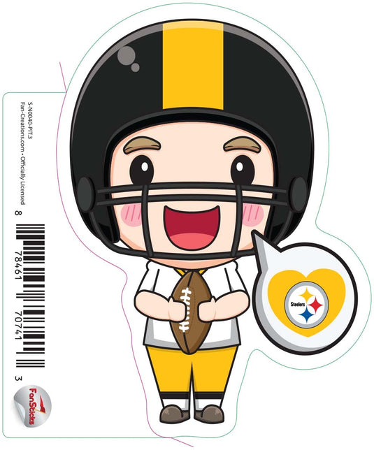 Fan Creations Decal Pittsburgh Steelers 3in Decal  Anime Football Player (Heart Caption)