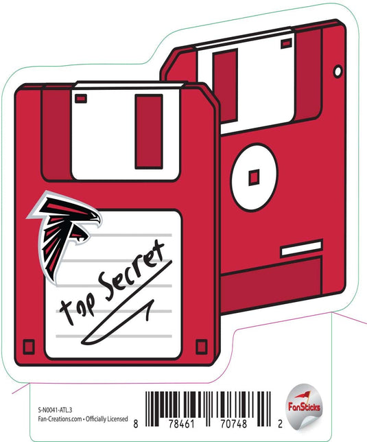 Fan Creations Decal Atlanta Falcons 3in Decal Floppy Disk