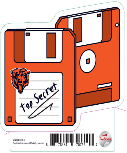 Fan Creations Decal Chicago Bears 3in Decal Floppy Disk
