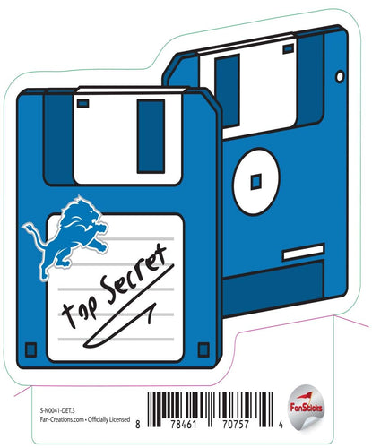 Fan Creations Decal Detroit Lions 3in Decal Floppy Disk