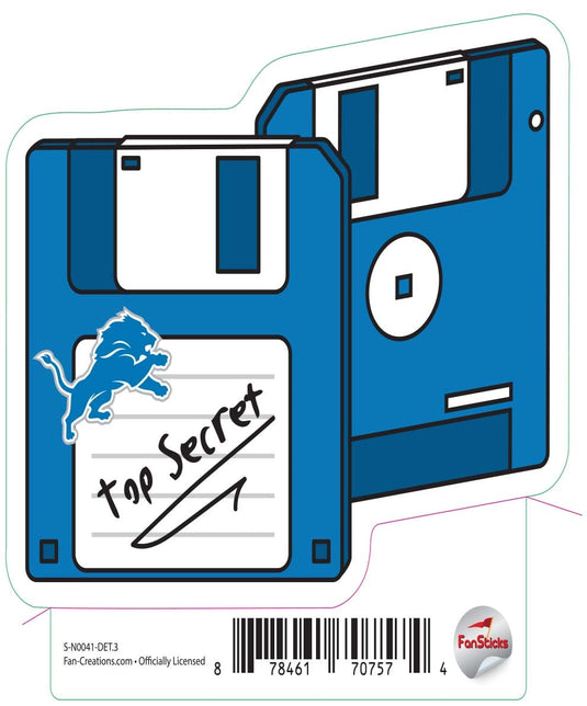 Fan Creations Decal Detroit Lions 3in Decal Floppy Disk