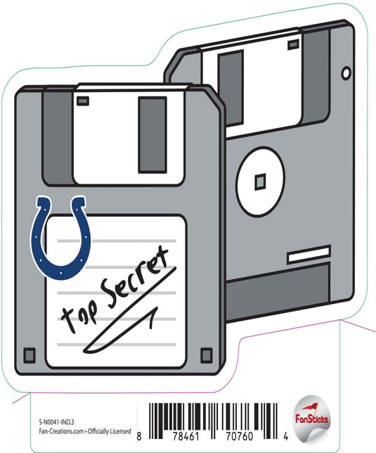 Fan Creations Decal Indianapolis Colts 3in Decal Floppy Disk