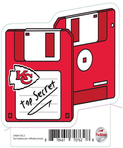 Fan Creations Decal Kansas City Chiefs 3in Decal Floppy Disk
