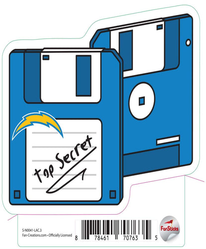 Fan Creations Decal Los Angeles Chargers 3in Decal Floppy Disk