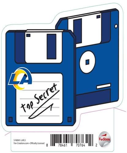 Fan Creations Decal Los Angeles Rams 3in Decal Floppy Disk