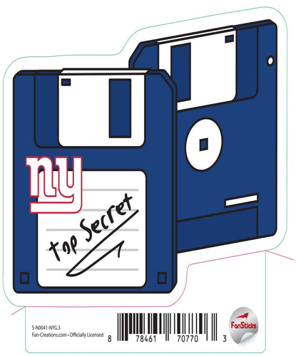 Fan Creations Decal New York Giants 3in Decal Floppy Disk