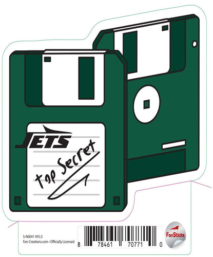 Fan Creations Decal New York Jets 3in Decal Floppy Disk