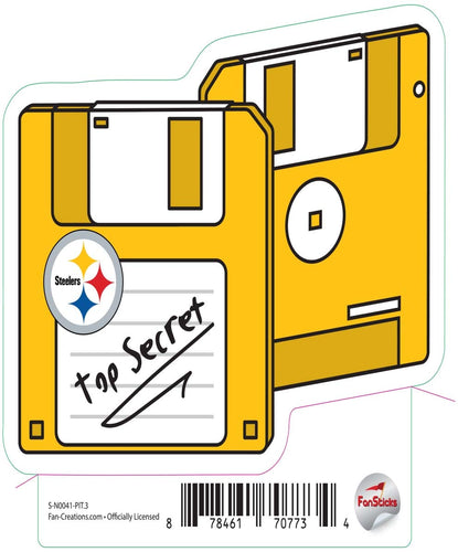 Fan Creations Decal Pittsburgh Steelers 3in Decal  Floppy Disk