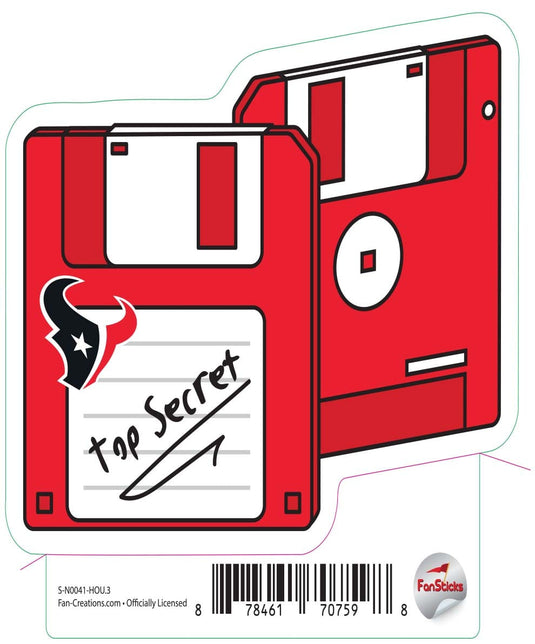 Fan Creations Decal Houston Texans 3in Decal Floppy Disk