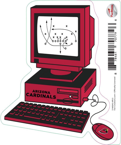 Fan Creations Decal Arizona Cardinals 3in Decal Computer