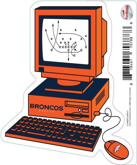 Fan Creations Decal Denver Broncos 3in Decal Computer