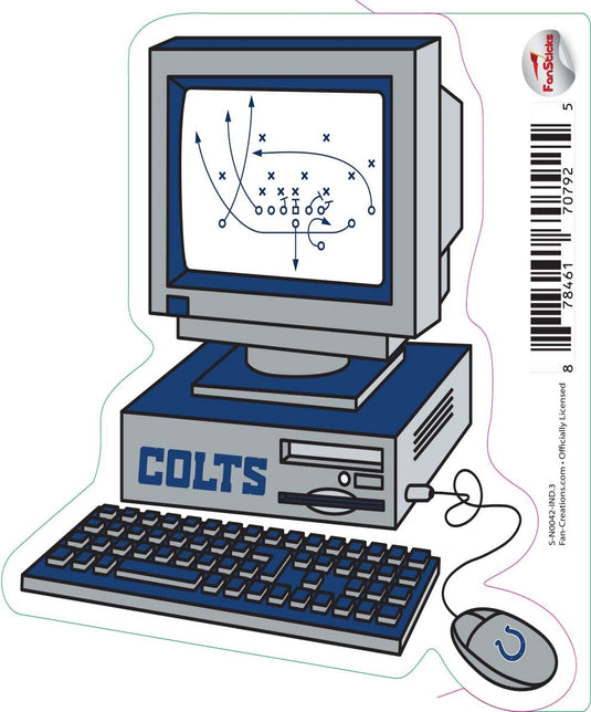 Fan Creations Decal Indianapolis Colts 3in Decal Computer