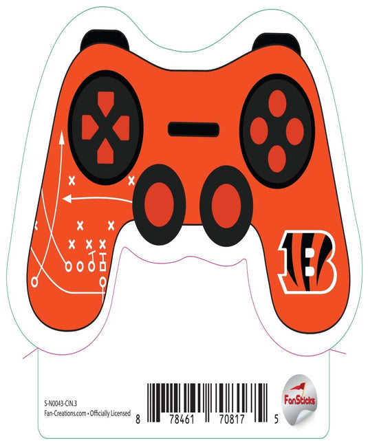 Fan Creations Decal Cincinnati Bengals 3in Decal Game Controller