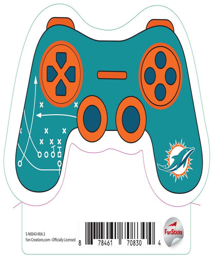 Fan Creations Decal Miami Dolphins 3in Decal Game Controller