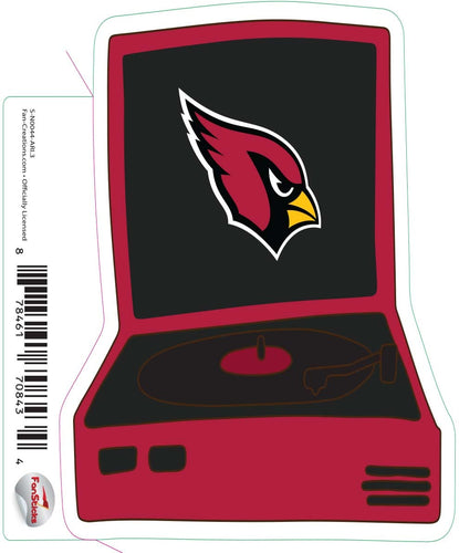 Fan Creations Decal Arizona Cardinals 3in Decal Record Player