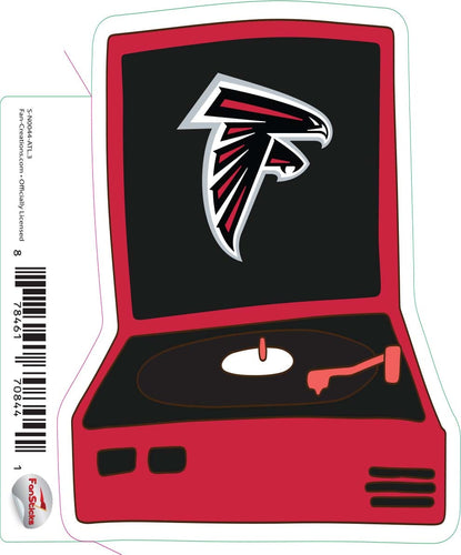 Fan Creations Decal Atlanta Falcons 3in Decal Record Player