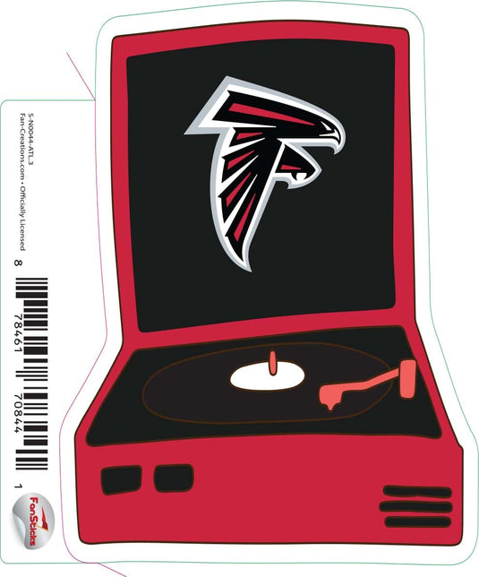 Fan Creations Decal Atlanta Falcons 3in Decal Record Player