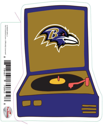 Fan Creations Decal Baltimore Ravens 3in Decal Record Player