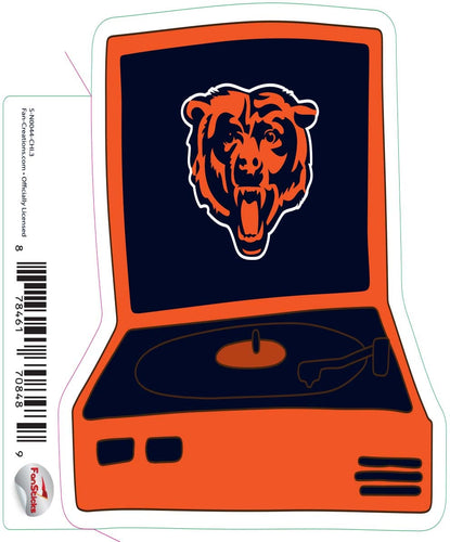 Fan Creations Decal Chicago Bears 3in Decal Record Player
