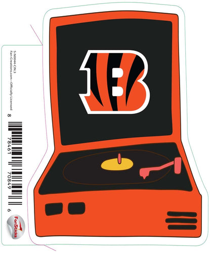 Fan Creations Decal Cincinnati Bengals 3in Decal Record Player