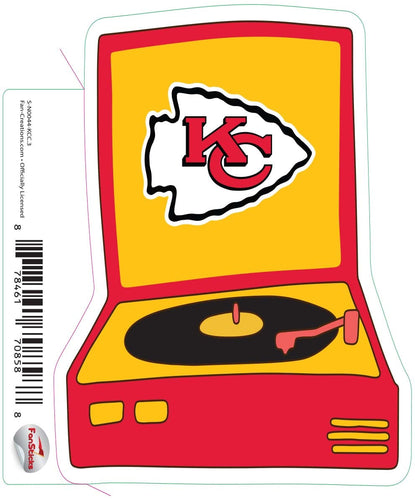 Fan Creations Decal Kansas City Chiefs 3in Decal Record Player