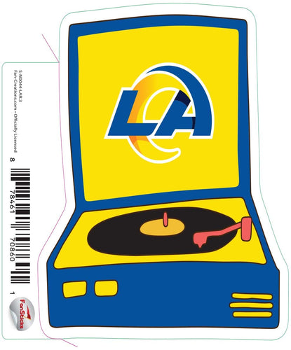 Fan Creations Decal Los Angeles Rams 3in Decal Record Player