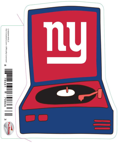 Fan Creations Decal New York Giants 3in Decal Record Player