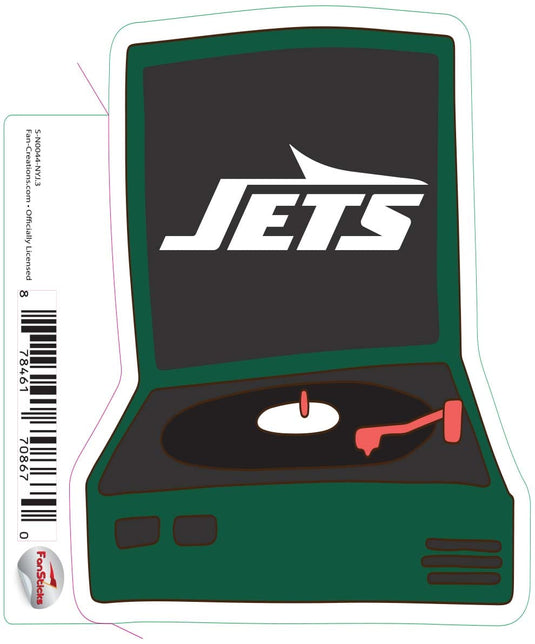 Fan Creations Decal New York Jets 3in Decal Record Player