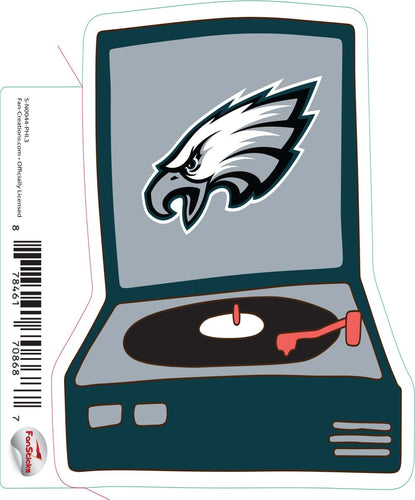 Fan Creations Decal Philadelphia Eagles 3in Decal Record Player