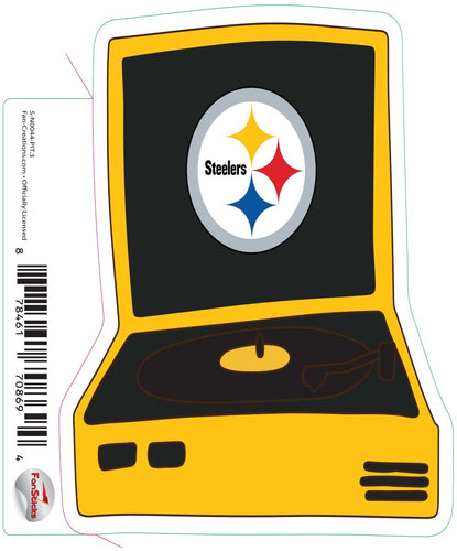 Fan Creations Decal Pittsburgh Steelers 3in Decal  Record Player