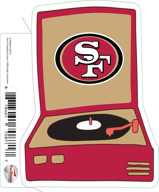 Fan Creations Decal San Francisco 49ers 3in Decal - Record Player