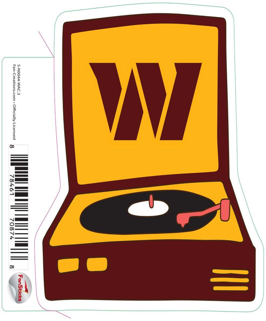 Fan Creations Decal Washington Commanders 3in Decal - Record Player