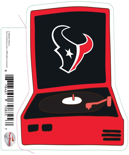 Fan Creations Decal Houston Texans 3in Decal Record Player