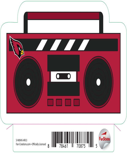 Fan Creations Decal Arizona Cardinals 3in Decal Boombox