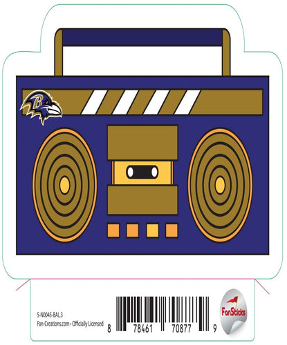 Fan Creations Decal Baltimore Ravens 3in Decal Boombox