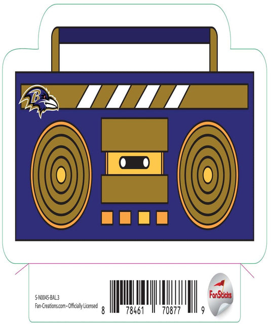 Fan Creations Decal Baltimore Ravens 3in Decal Boombox