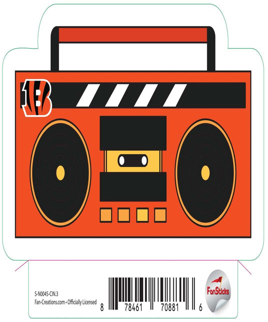 Fan Creations Decal Cincinnati Bengals 3in Decal Boombox