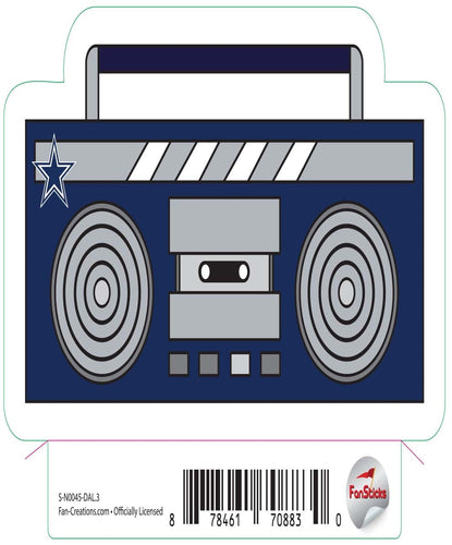 Fan Creations Decal Dallas Cowboys 3in Decal Boombox