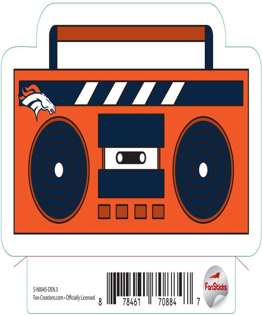 Fan Creations Decal Denver Broncos 3in Decal Boombox