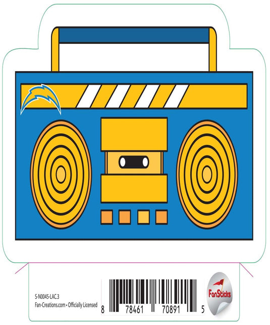 Fan Creations Decal Los Angeles Chargers 3in Decal Boombox