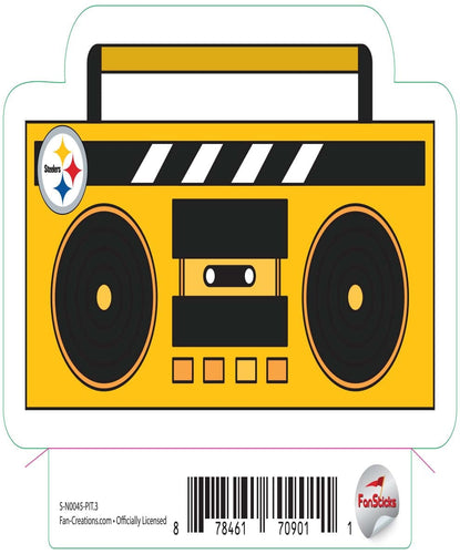 Fan Creations Decal Pittsburgh Steelers 3in Decal  Boombox