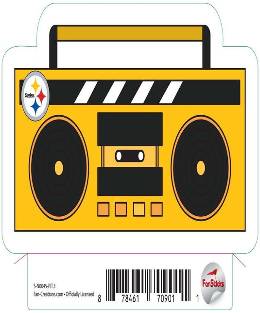 Fan Creations Decal Pittsburgh Steelers 3in Decal  Boombox