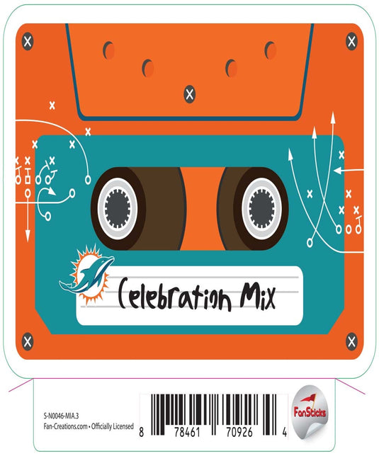 Fan Creations Decal Miami Dolphins 3in Decal Celebration Mix