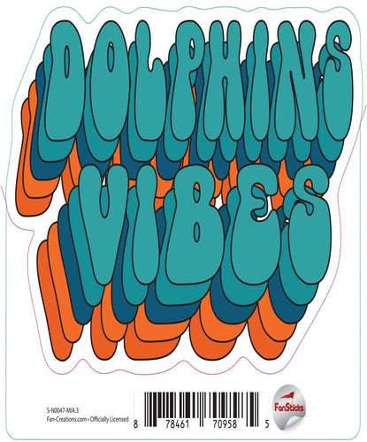 Fan Creations Decal Miami Dolphins 3in Decal Team Vibes