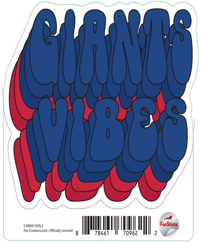 Fan Creations Decal New York Giants 3in Decal Team Vibes