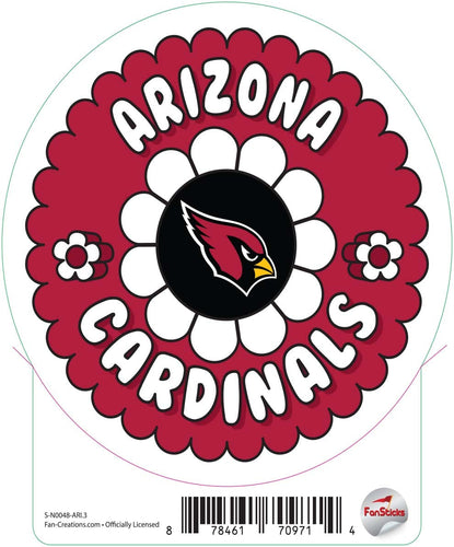 Fan Creations Decal Arizona Cardinals 3in Decal Team Groovy Flower