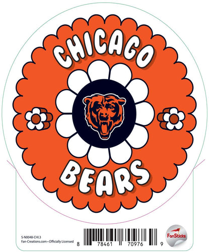 Fan Creations Decal Chicago Bears 3in Decal Team Groovy Flower