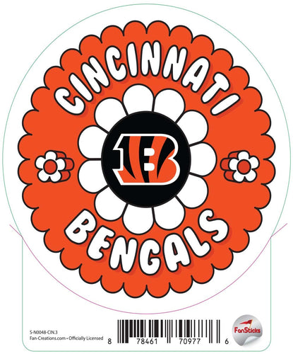 Fan Creations Decal Cincinnati Bengals 3in Decal Team Groovy Flower