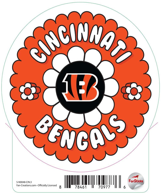 Fan Creations Decal Cincinnati Bengals 3in Decal Team Groovy Flower